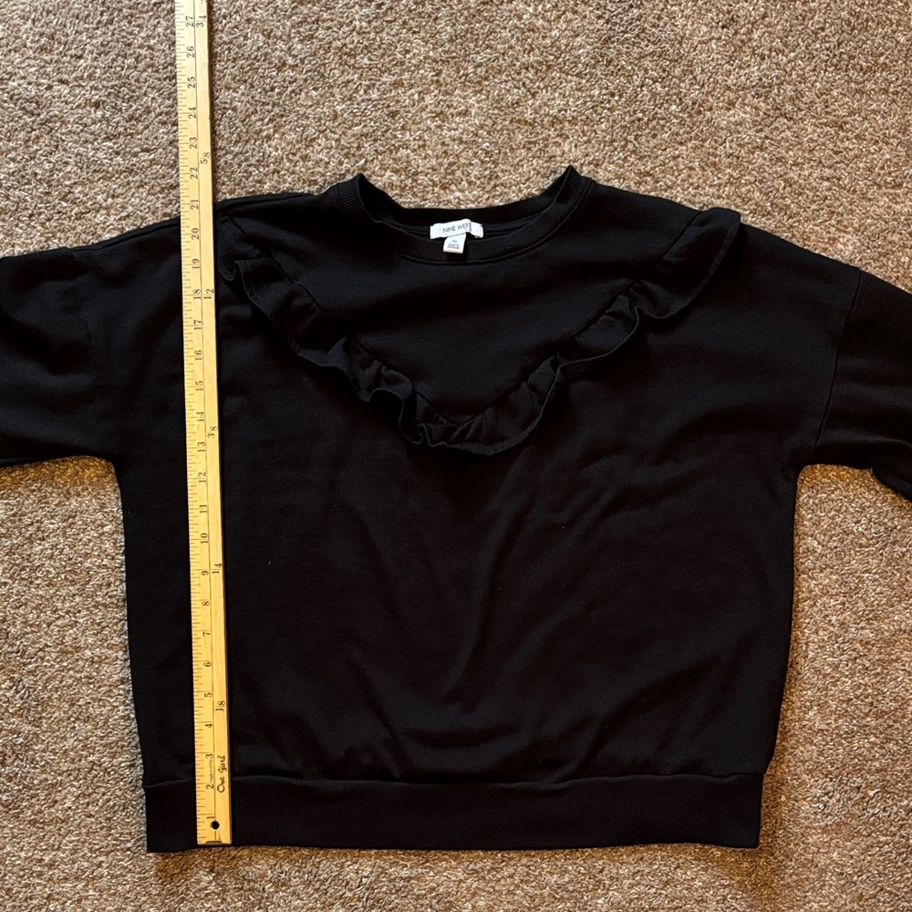 Black Ruffled Sweatshirt - Picture 3 of 4